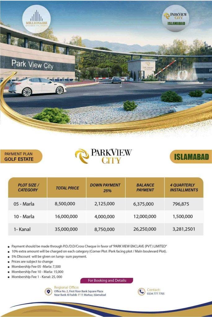Park View City Golf Estate Payment Plan