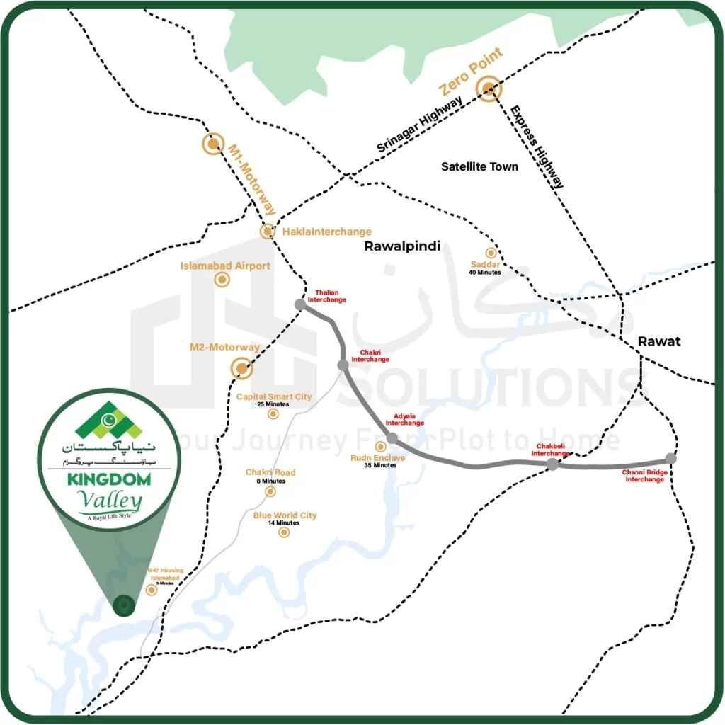Kingdom Valley Islamabad Location & Map